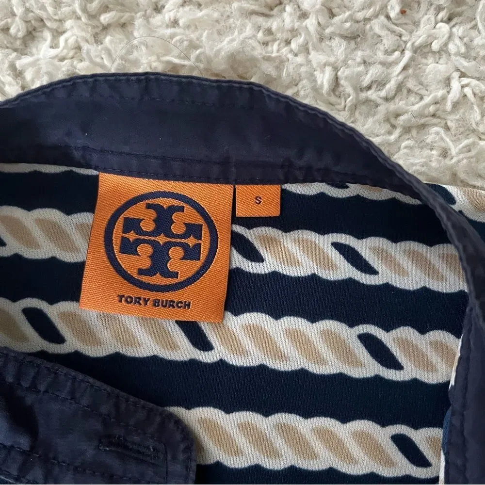 Tory Burch Suzette Shirt dress nautical navy rope size small
